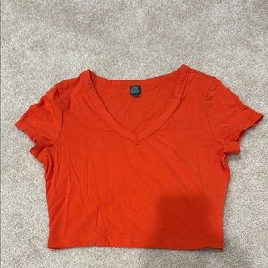 Wild Fable Orange Crop Fitted T-Shirt